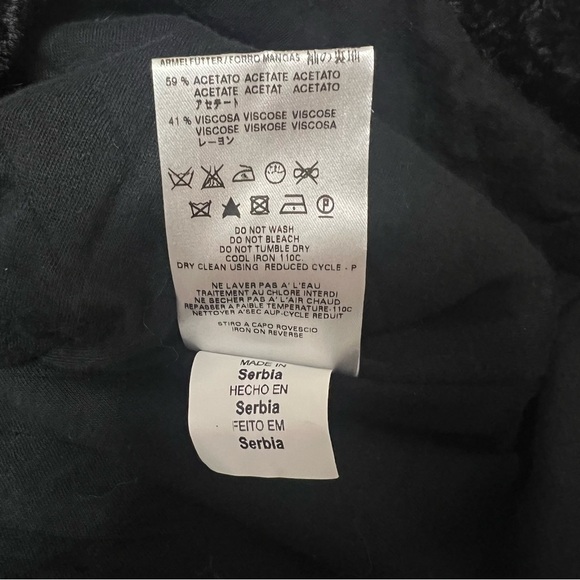 See by Chloe black fur jacket Black Textured Jacket women’s size 8 - Picture 10 of 11